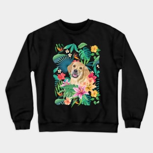 Tropical Golden Retriever Puppy 2 Crewneck Sweatshirt